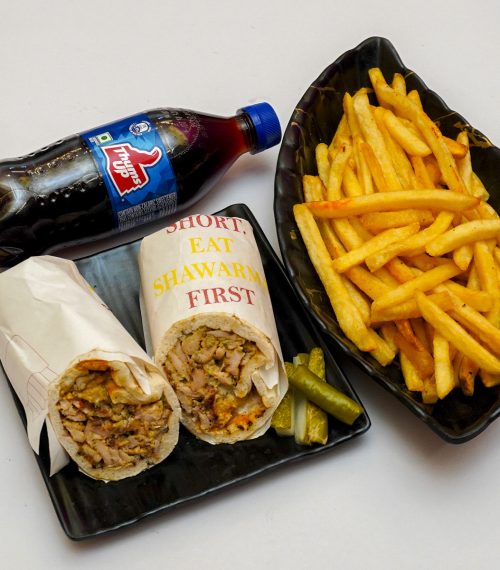 Fully Loaded Shawarma with French Fries and Thums Up聽Soft Beverage [250 ml]